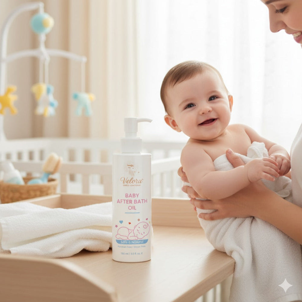 Velora Baby After Bath Oil with Chamomile Calendula and Lavender
