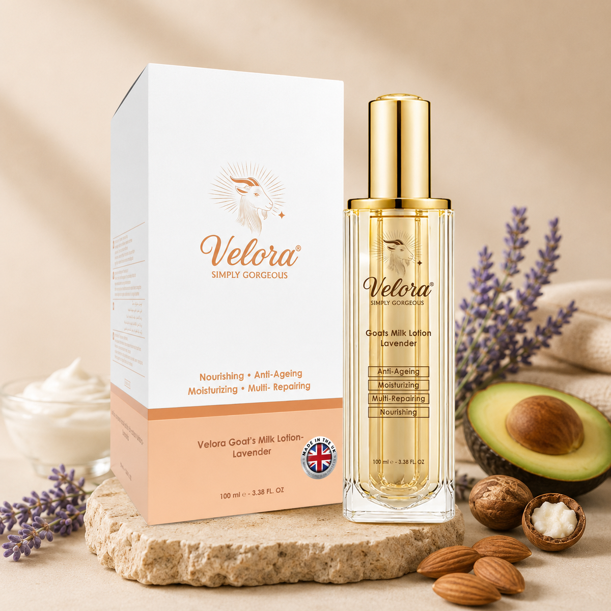 Velora Goat Milk Body Lotion Lavender | Hydrating Body Moisturiser | 100ml