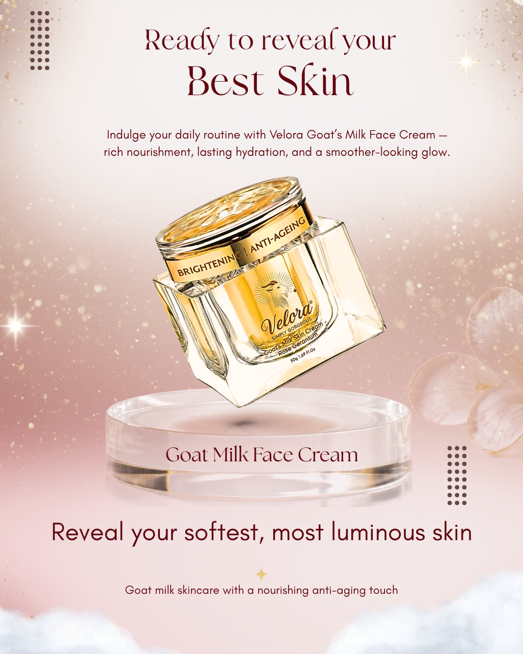 Velora Moisturising Goat Milk Face Cream