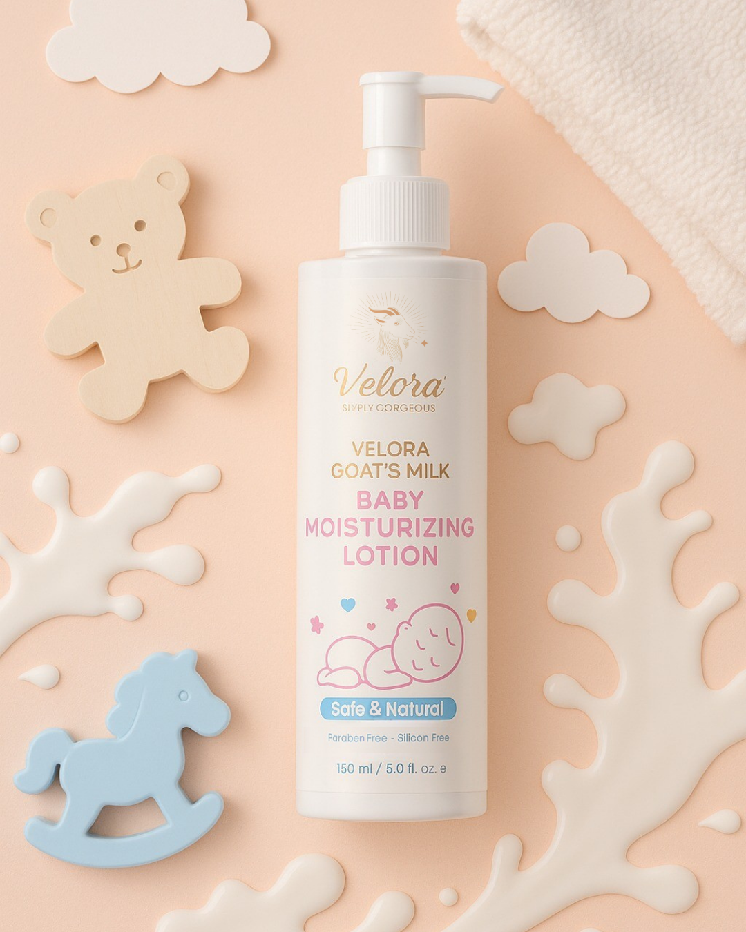 Velora Baby Moisturising Lotion – goat milk and aloe hydrating baby lotion
