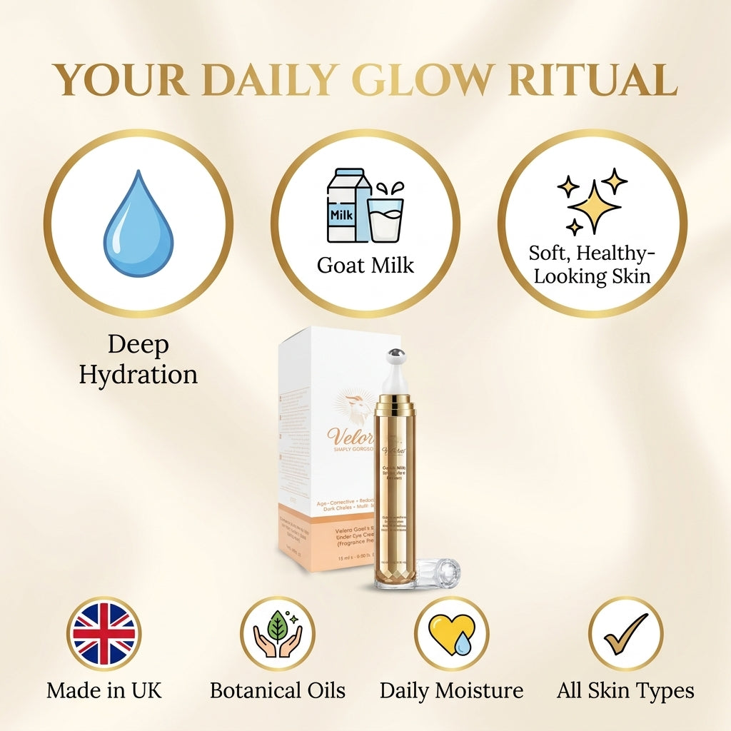 Velora Hydrating Goat Milk Under Eye Cream | Fragrance-Free Daily Eye Care | 30ml